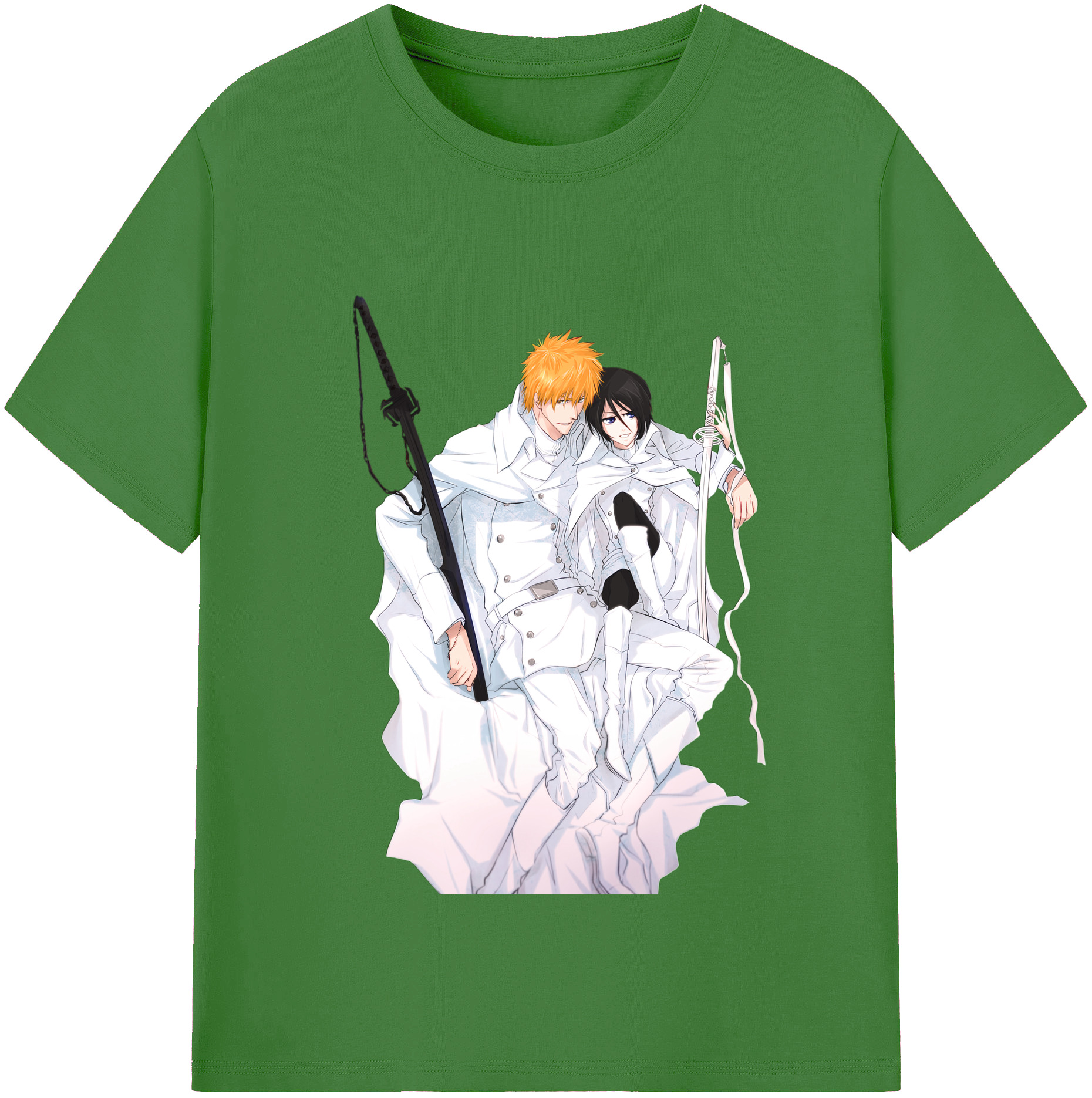 （画像用） ブリーチ 黒崎一護（くろさき いちご）BLEACH Kurosaki Ichigo レディースカジュアルプリントTシャツ（綿100％）
